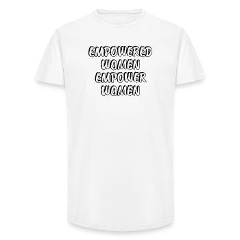 Femmes autonomisées Autonomisent les femmes - T-shirt coupe longue homme - blanc - Devant - AI Model Male 185 light (185cm)