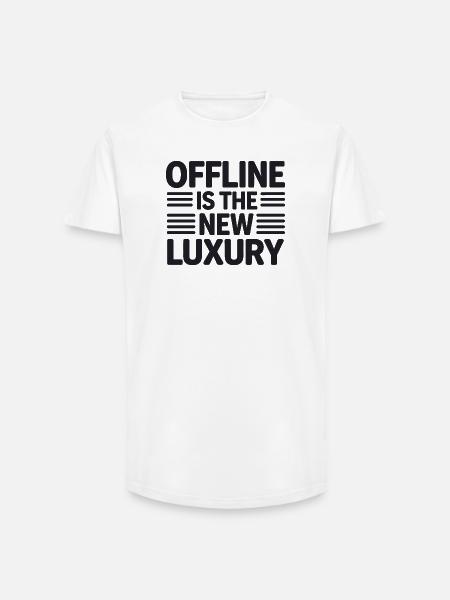 Offline er det nye luksus-udtryk Digital detox - Long fit herre T-shirt - hvid