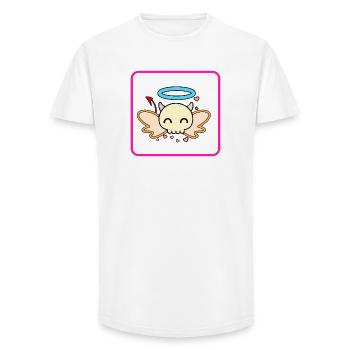 Skull Angel - Long Fit Men's T-Shirt - white - Front - AI Model Male 185 light (185cm)