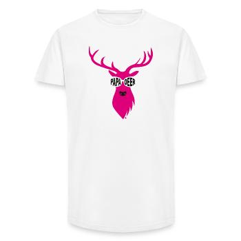 Dad Deer with Sunglasses - pink - Long Fit Men's T-Shirt - white - Front - AI Model Male 185 light (185cm)