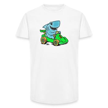 Shark Racer Go-Kart Adventure - Long Fit Men's T-Shirt - white - Front - AI Model Male 185 light (185cm)