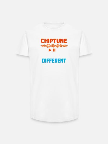 Chiptune tire différemment | Humour musical 8-bit - T-shirt coupe longue homme - blanc