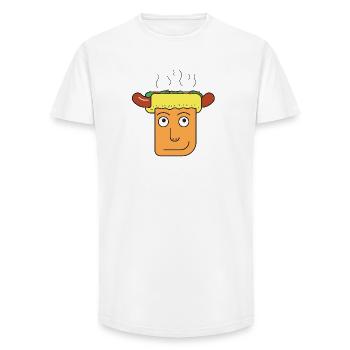 Franken-Bun : Le dessin animé de la tête de hot-dog - T-shirt coupe longue homme - blanc - Devant - AI Model Male 185 light (185cm)