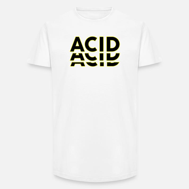 Acid Techno Amelie Harte Dunkle Beats - Long Fit Männer T-Shirt - Weiß