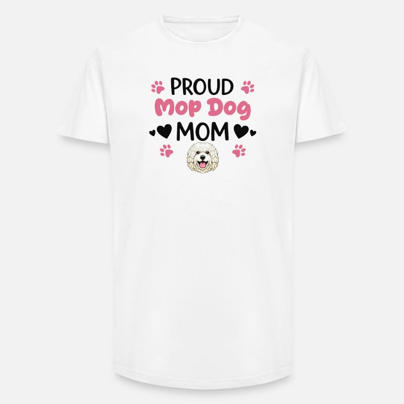 Stolze Mop Dog Mutter, Komondor - Long Fit Männer T-Shirt - Weiß