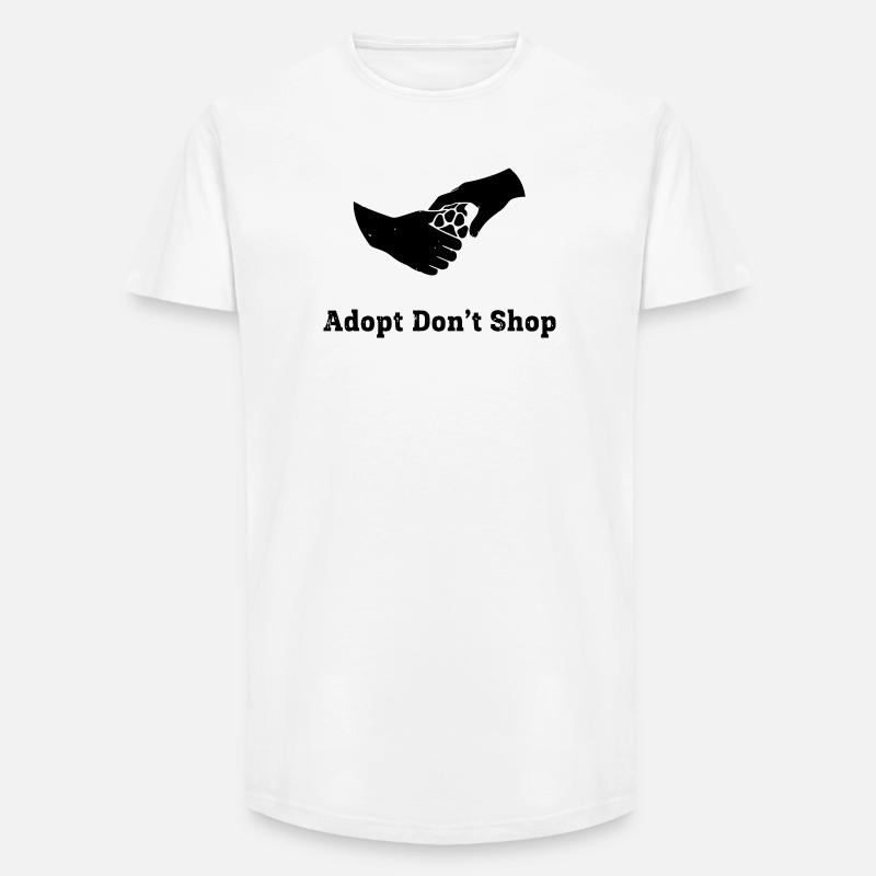 Adopt Dont Shop Pfote Faust Check - Long Fit Männer T-Shirt - Weiß