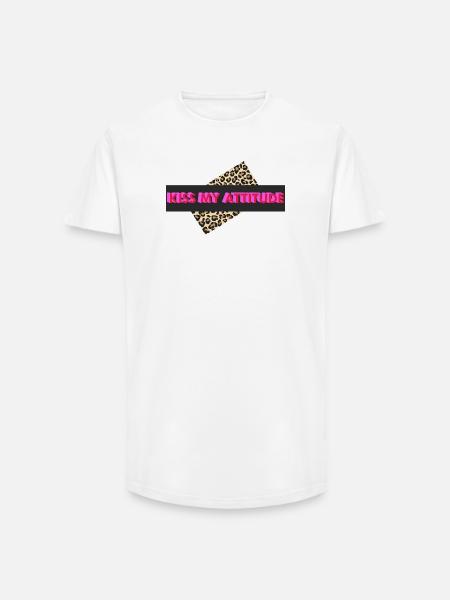 Kiss My Attitude - Long Fit Männer T-Shirt - Weiß
