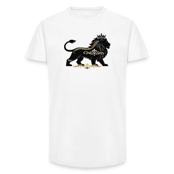 Königlicher Löwe mit Goldornament - Long Fit Männer T-Shirt - Weiß - Vorne - AI Model Male 185 light (185cm)