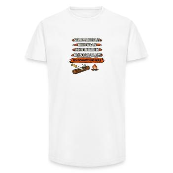 Stromausfall Survival Humor Bushcraft Shirt - Long Fit Männer T-Shirt - Weiß - Vorne - AI Model Male 185 light (185cm)