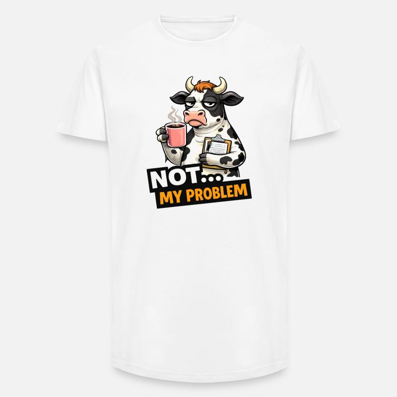 Nicht mein Problem: Kuhkaffee-Stimmung - Long Fit Männer T-Shirt - Weiß