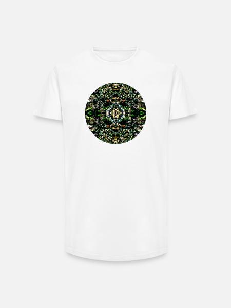 Nature Mandala Pebbles in the River - Long Fit Men's T-Shirt - white