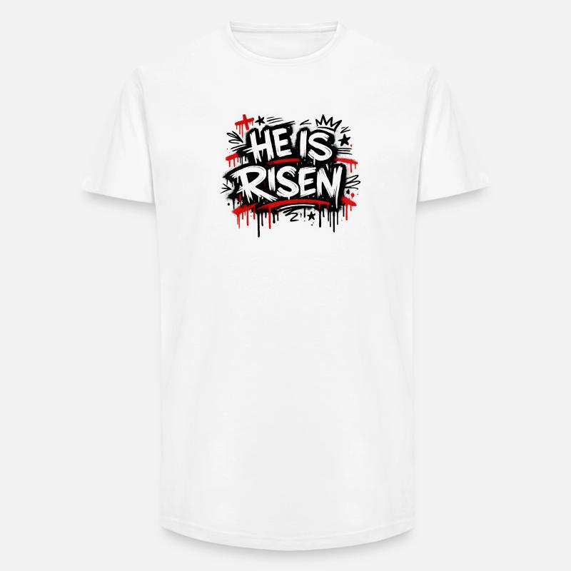 He is risen - Long Fit Männer T-Shirt - Weiß