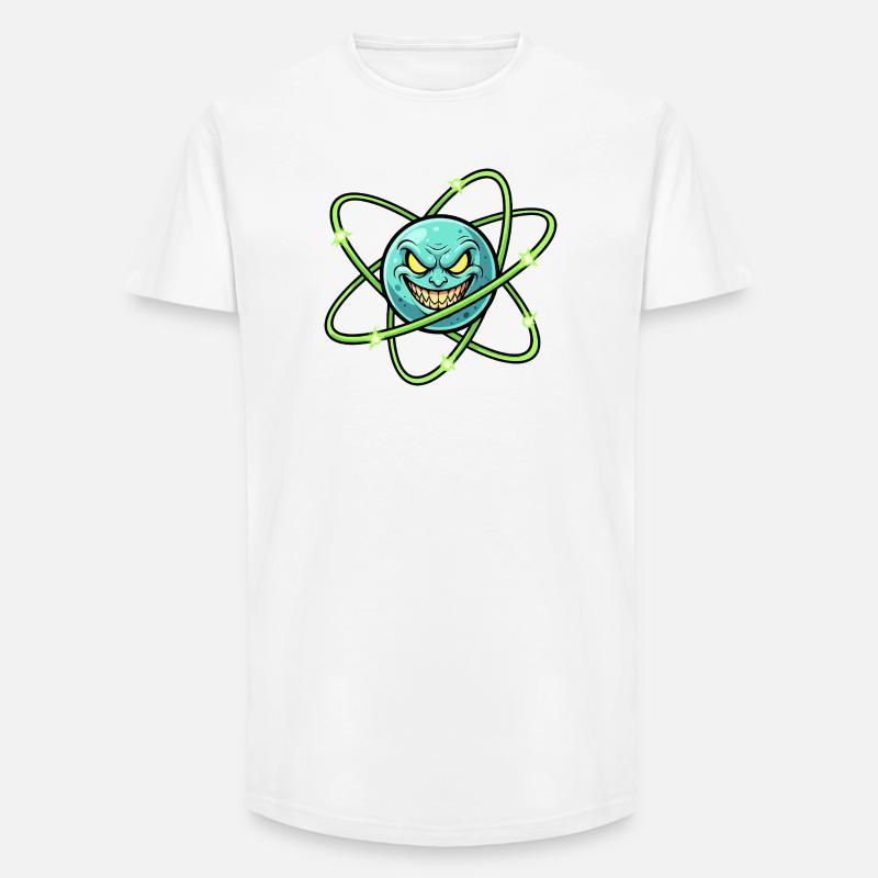 Grimmiger Mond mit Atomring - Long Fit Männer T-Shirt - Weiß