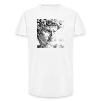 David Michelangelo face halftone portrait - Long Fit Men's T-Shirt - white - Front - AI Model Male 185 light (185cm)