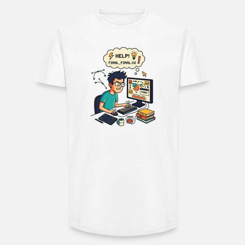 Graphic Designer Chaos Export Panic - Long Fit Männer T-Shirt - Weiß