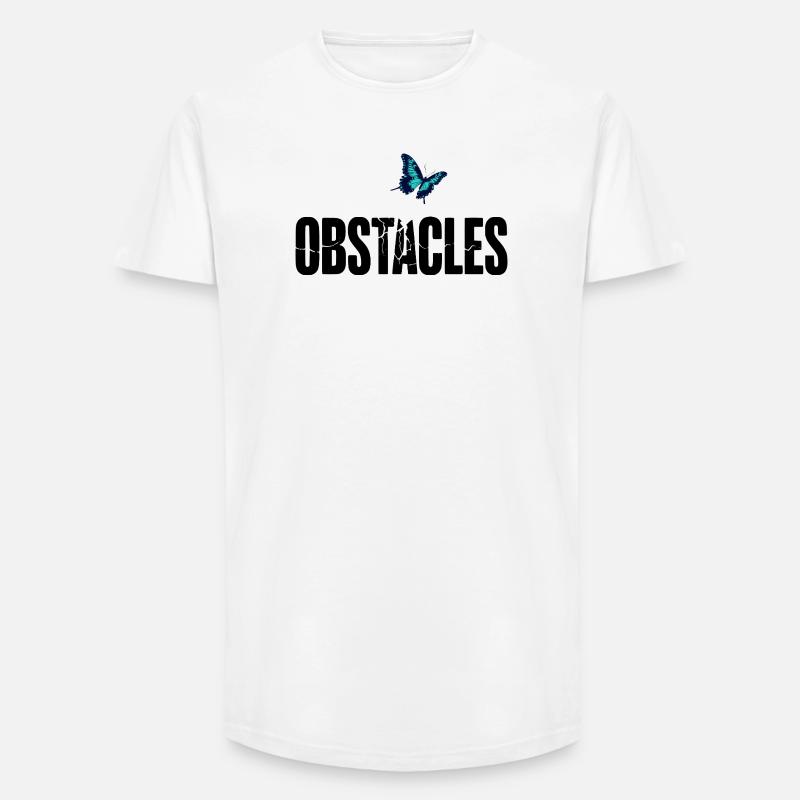 OBSTACLES – Hindernisse zerbrechen - Long Fit Männer T-Shirt - Weiß