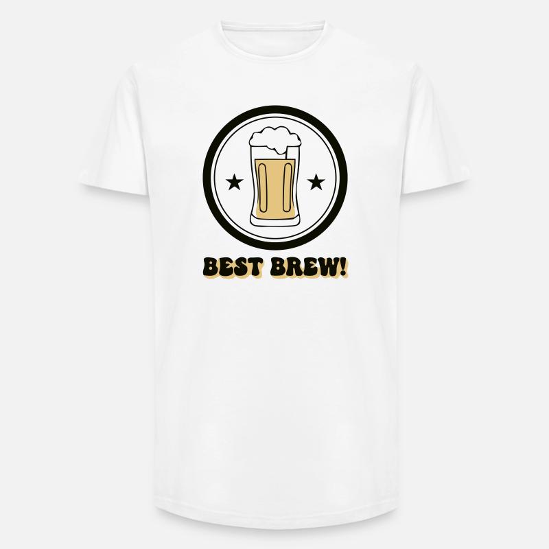 Kühles Best Brew Bier Emblem - Long Fit Männer T-Shirt - Weiß