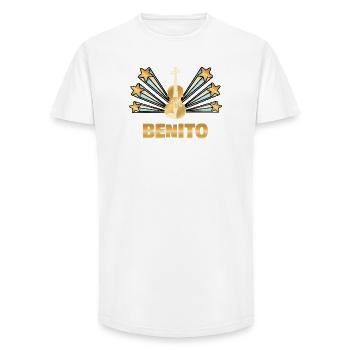 Benito - Long Fit Männer T-Shirt - Weiß - Vorne - AI Model Male 185 light (185cm)