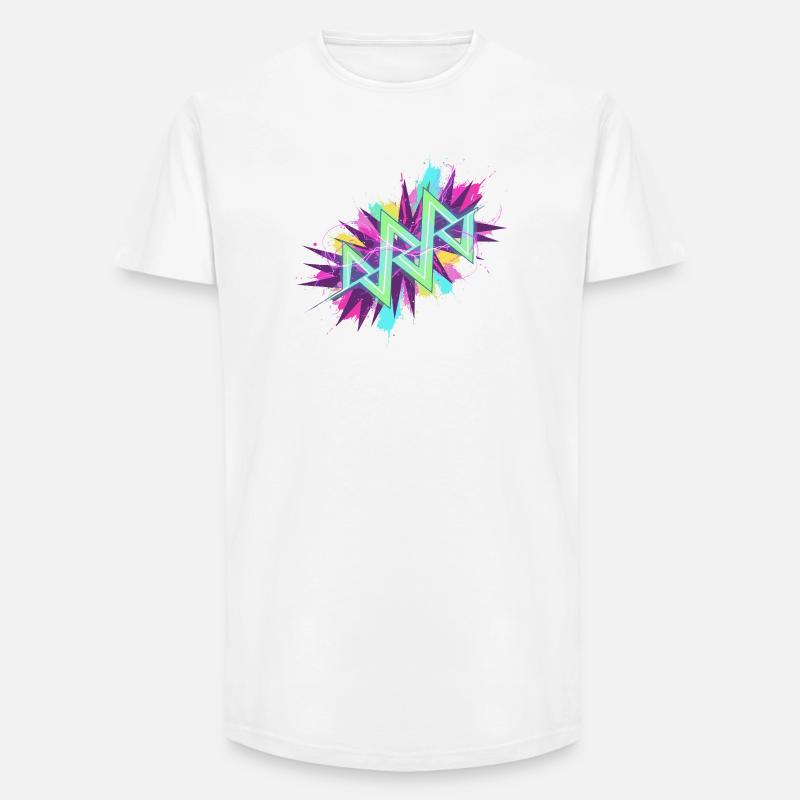 Neon Zickzack Graffiti - Long Fit Männer T-Shirt - Weiß