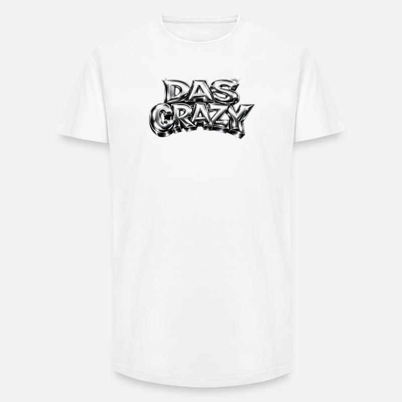  Das Crazy - Jugendwort Trend  - Long Fit Männer T-Shirt - Weiß