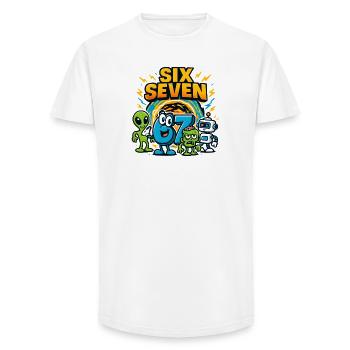 Six Seven 67 Italian Brainrot Nerd Humour Drôle - T-shirt coupe longue homme - blanc - Devant - AI Model Male 185 light (185cm)