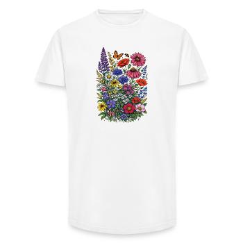 Wildflowers Flowers Flowers Natural Botanical Garden - Long Fit Men's T-Shirt - white - Front - AI Model Male 185 light (185cm)