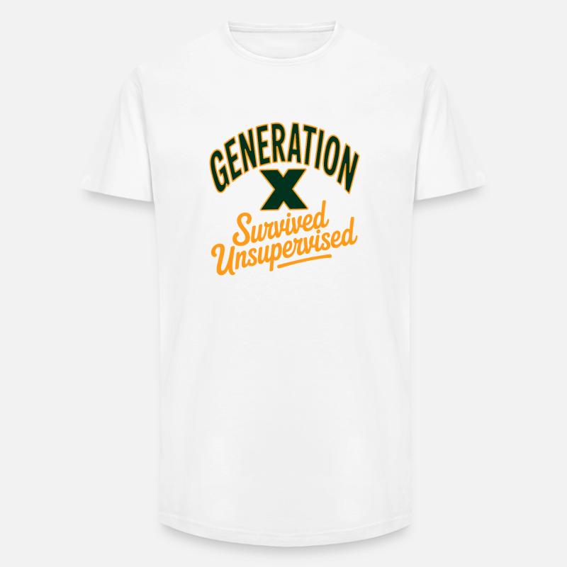 Generation X Survived Unsupervised - Long Fit Männer T-Shirt - Weiß