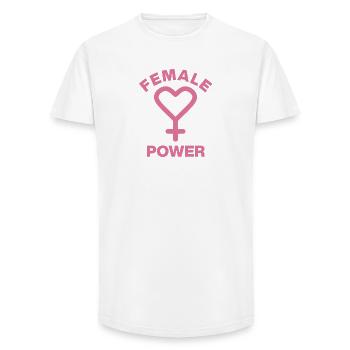 GIRL POWER – HEART OF STRENGTH! ♀ GIRLS SISTERS - Long Fit Männer T-Shirt - Weiß - Vorne - AI Model Male 185 light (185cm)