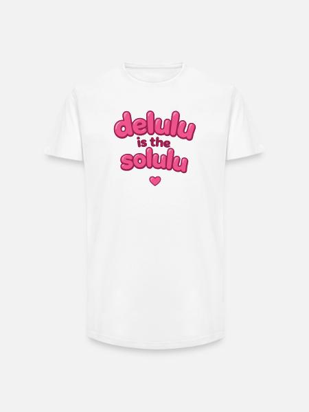 Delulu Pink Bubble Text - Long Fit Männer T-Shirt - Weiß