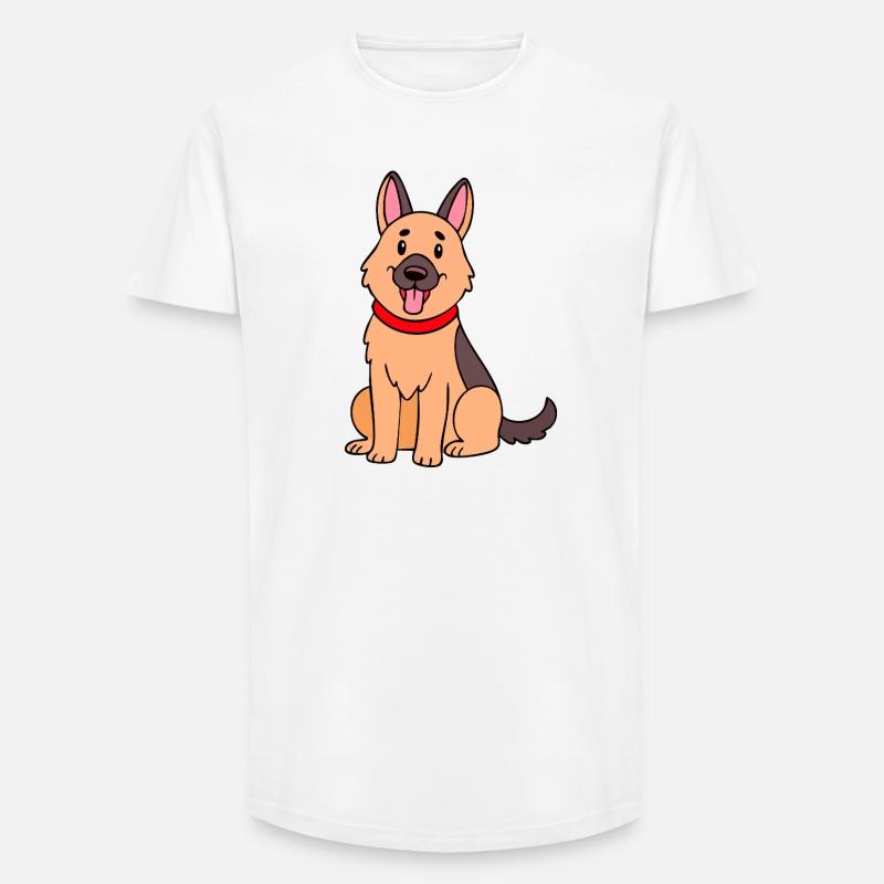 Niedlicher Schäferhund (Comic) - Long Fit Männer T-Shirt - Weiß