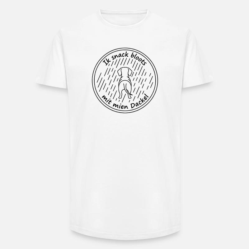 ik snack bloots mit mien dackel - Long Fit Männer T-Shirt - Weiß