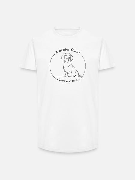 dackel kennt koa stress - Long Fit Männer T-Shirt - Weiß
