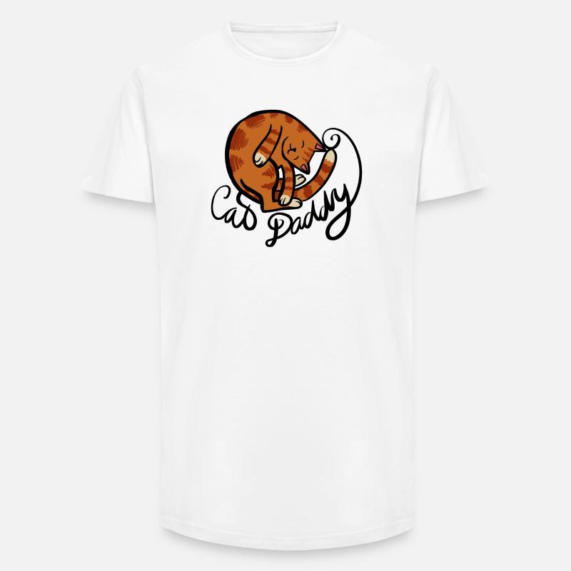 Illustration eines gekrümmten Tabby-Nickerchens - Long Fit Männer T-Shirt - Weiß
