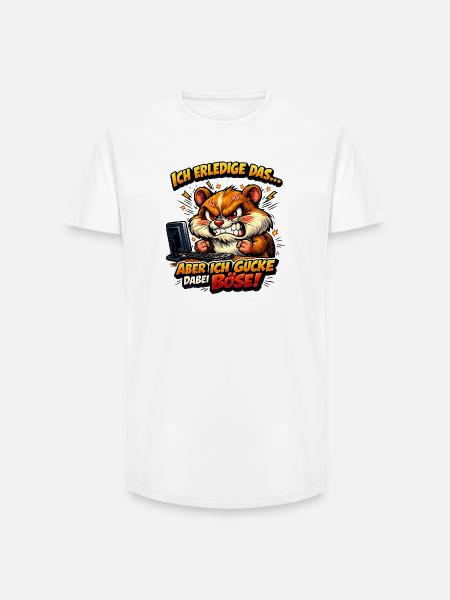 Ich mach das Hamster - Long Fit Männer T-Shirt - Weiß