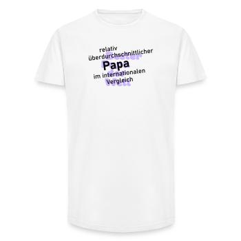 überdurchschnittlicher papa - Long Fit Männer T-Shirt - Weiß - Vorne - AI Model Male 185 light (185cm)