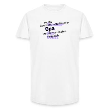 überdurchschnittlicher opa - Long Fit Männer T-Shirt - Weiß - Vorne - AI Model Male 185 light (185cm)