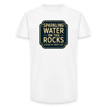 Sparklendes Wasser auf Felsen Neon - Long Fit Männer T-Shirt - Weiß - Vorne - AI Model Male 185 light (185cm)