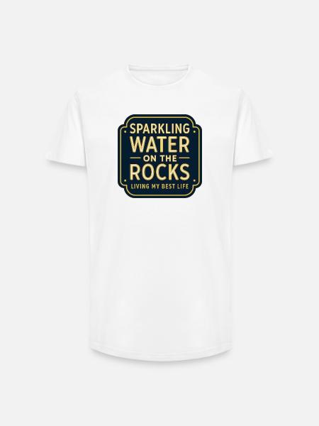 Sparkling water on rocks neon - Long Fit Men's T-Shirt - white