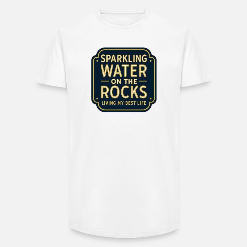 Sparklendes Wasser auf Felsen Neon - Long Fit Männer T-Shirt - Weiß