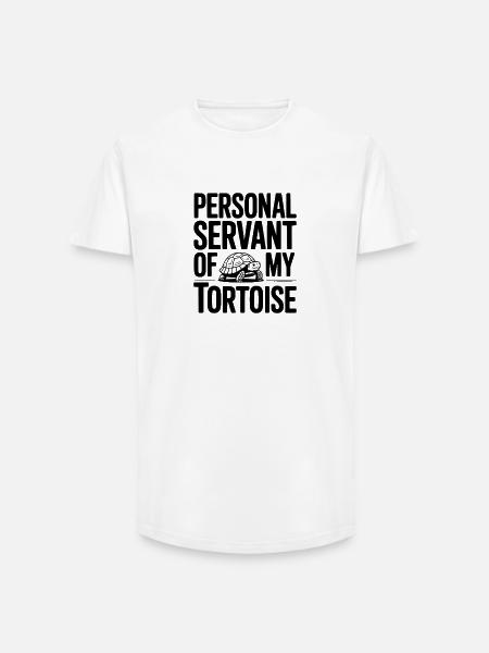 Personal Servant of my Tortoise - Long Fit Men's T-Shirt - white