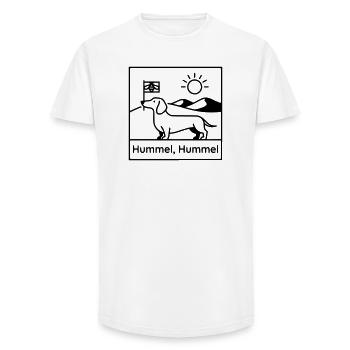 dackel hummel hummel - Long Fit Männer T-Shirt - Weiß - Vorne - AI Model Male 185 light (185cm)