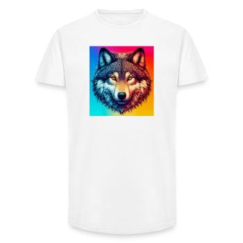 Wolf - Long Fit Men's T-Shirt - white - Front - AI Model Male 185 light (185cm)