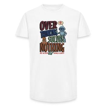 Over Thinking Solves Nothing - Long Fit Men's T-Shirt - white - Front - AI Model Male 185 light (185cm)