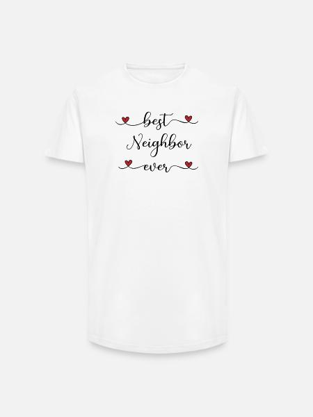 bester Nachbar - Long Fit Männer T-Shirt - Weiß