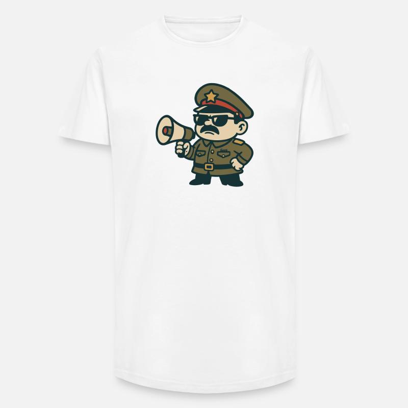 Retro-Sergeant-Megafon - Long Fit Männer T-Shirt - Weiß