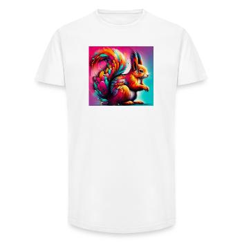 écureuil - T-shirt coupe longue homme - blanc - Devant - AI Model Male 185 light (185cm)