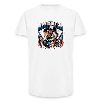 Patriotischer Adler mit Fahnen - Long Fit Männer T-Shirt - Weiß - Vorne - AI Model Male 185 light (185cm)