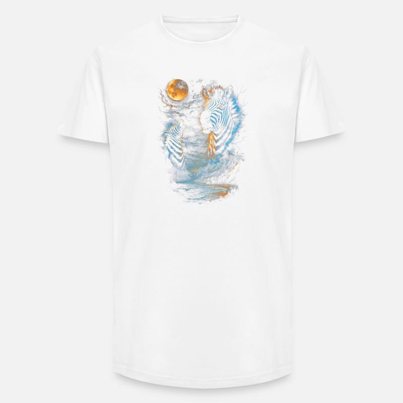 Zebra - T-shirt uomo a vestibilità lunga - bianco