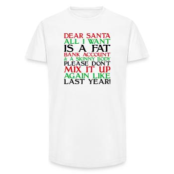 Dear Santa - Long Fit Men's T-Shirt - white - Front - AI Model Male 185 light (185cm)