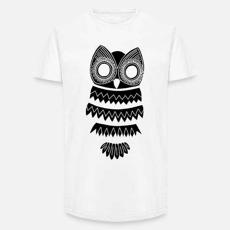 Die Schwarze Eule - Long Fit Männer T-Shirt - Weiß